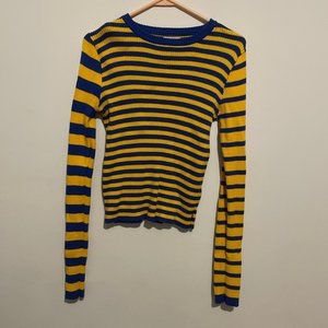 yellow and blue striped unif reese sweater